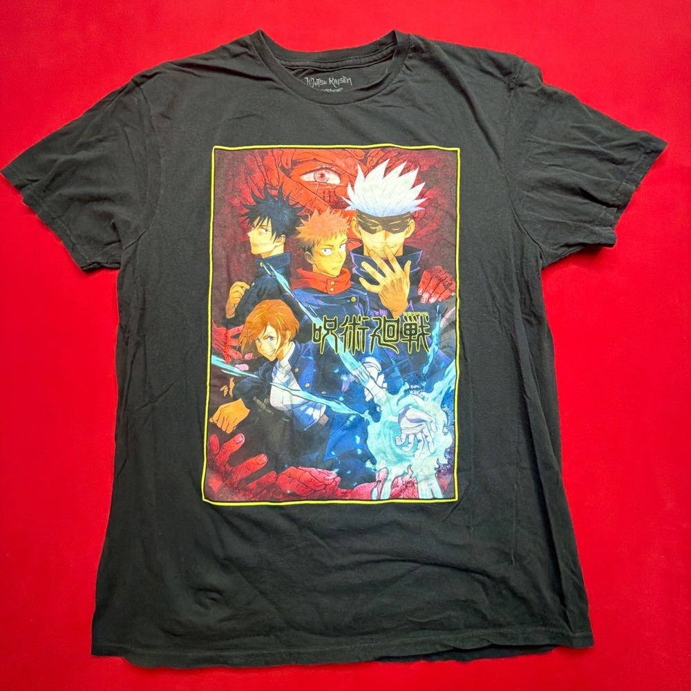 Jujutsu Kaisen Crunchyroll Anime Graphic T-Shirt Mens Large Black Gojo Itadori